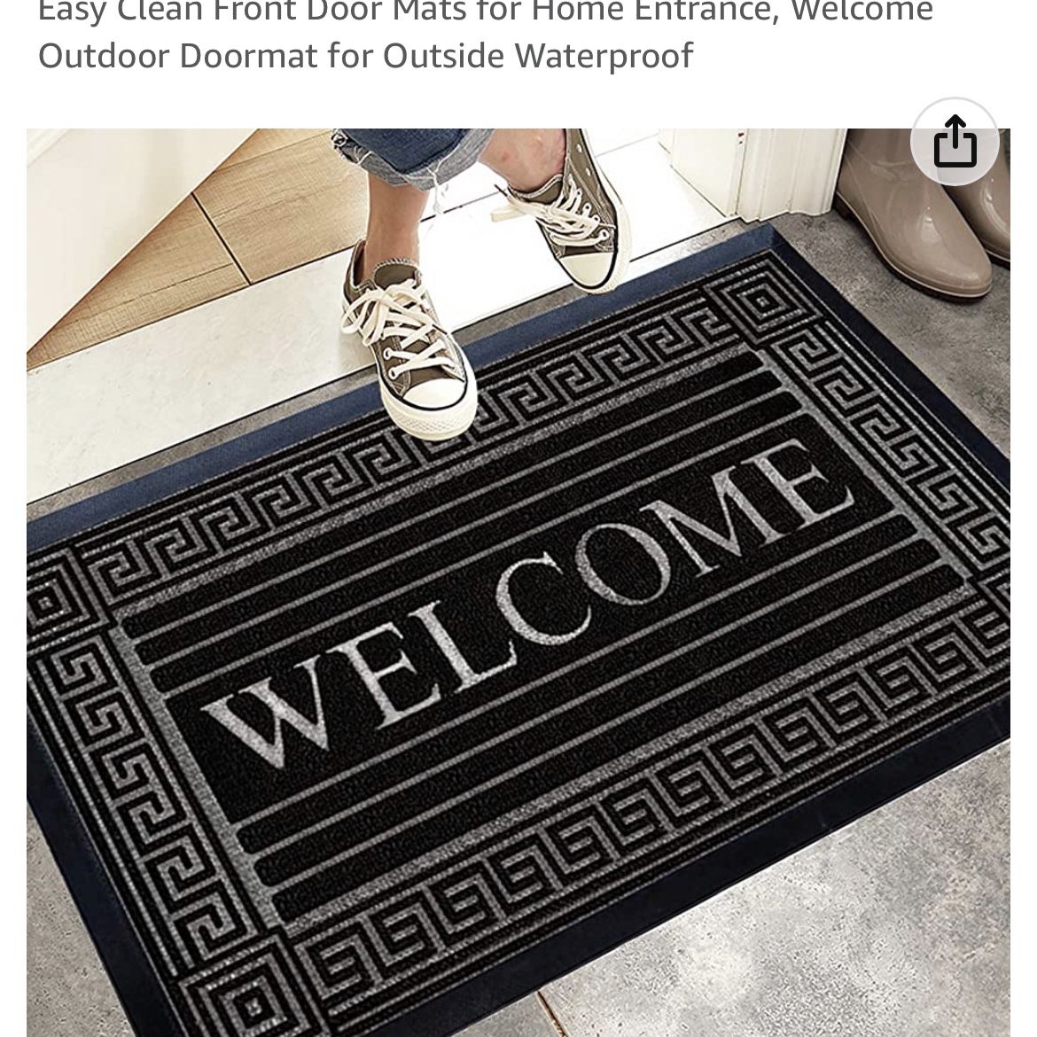 Welcome Door Mat with Non-Slip Heavy Duty Rubber Backing, Welcome
