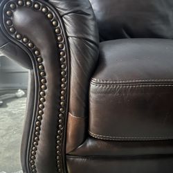 Dark Brown Leather Sofa 