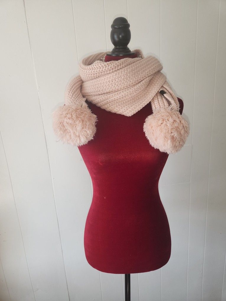 Karl Lagerfeld Pink Knit Scarf