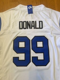 White blue Los Angeles rams Donald jersey Fearsome