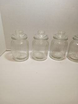 GLASS CANISTERS (4)