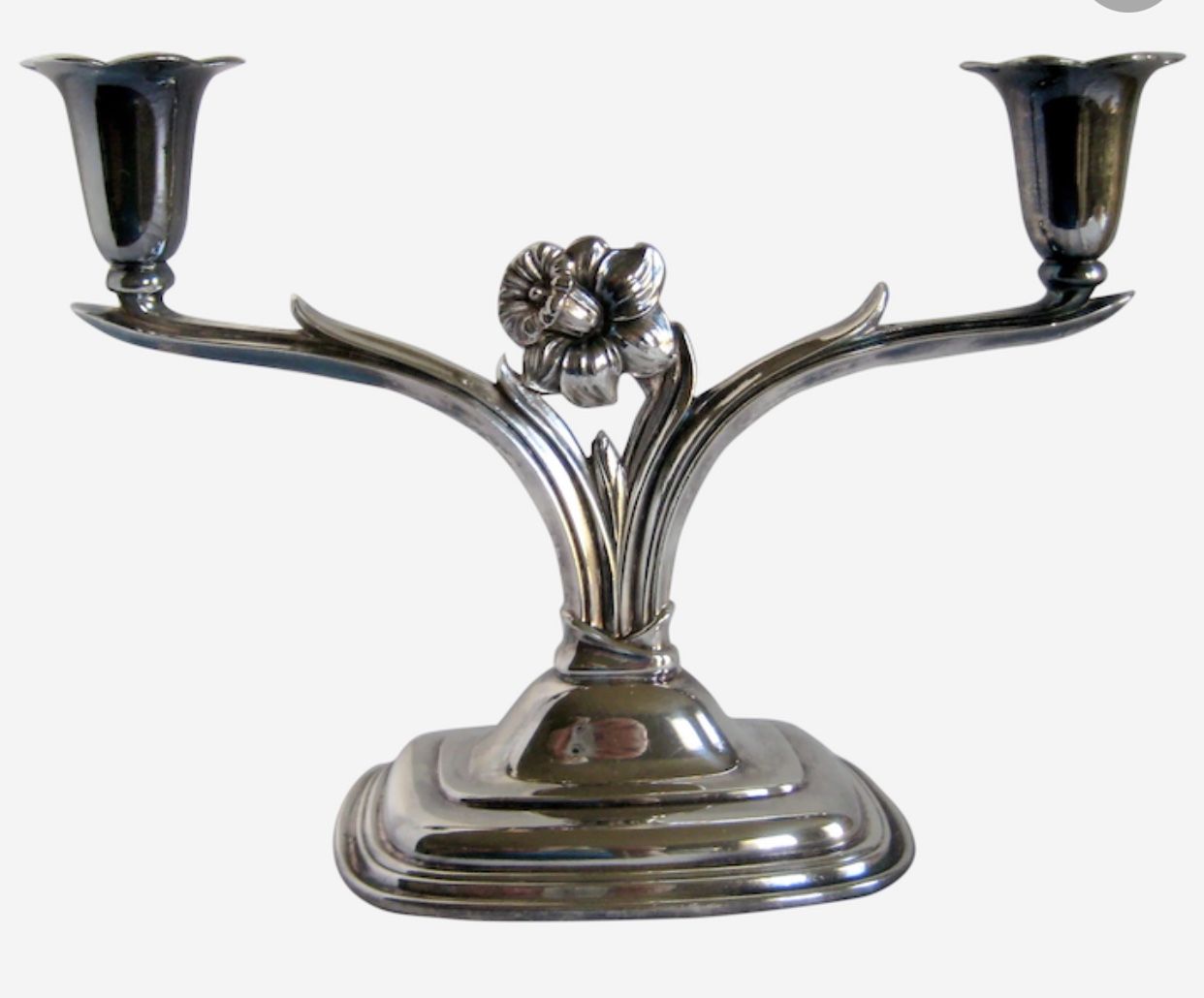 Vintage Silverplated Daffodil Candelabra 1847 Rogers Bros. 