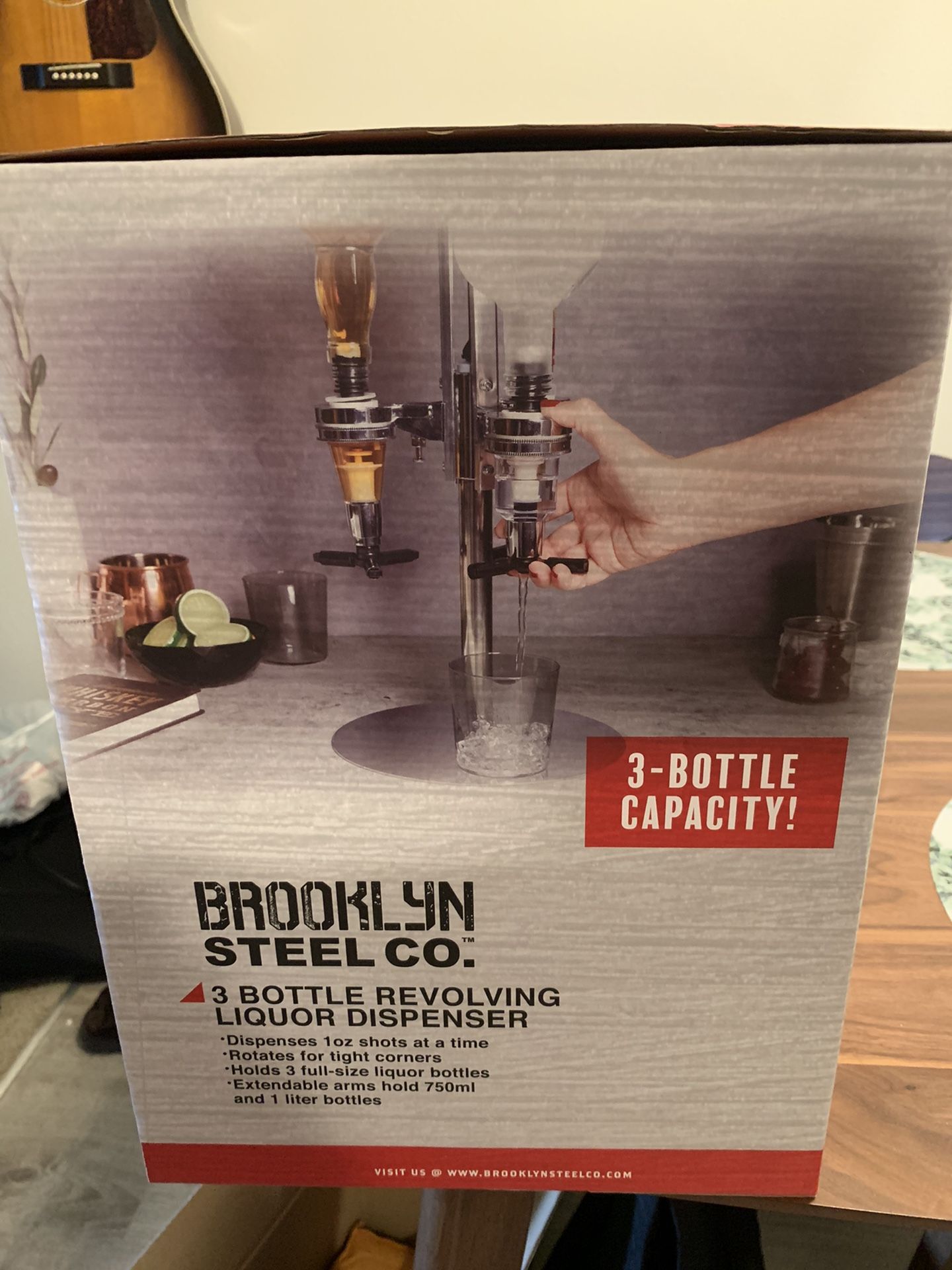 3 bottle liquor dispenser never been opened