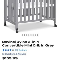 Davinci Dylan 3-in-1 Mini Convertible Crib (Used Once)
