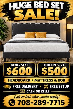 Huge sale for Mattress And Box Twin size #mattress and box 150.$ full 190$ Queen 200$ king 290$. free delivery free set up 708….289…7715… cash or Zell