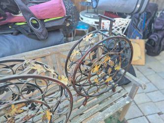 2 BEAUTIFUL ROUND METAL WINE CAGES