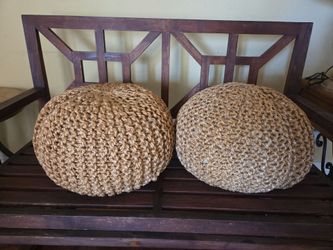 jute ottomans round