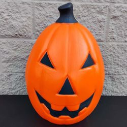 Vintage 21" TPI Orange Pumpkin Blow Mold Light-Up Decor Halloween