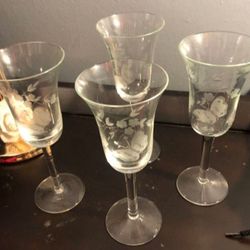 Nice Vintage  wine 🍷 Glasses /Cops Vintage Con Dibujo