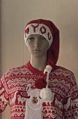 This is beautiful christmas hat,santa hat,knit hat,unique desing,and handmade,made to Order 