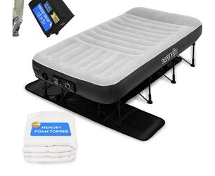 New SereneLife (Twin) EZ Bed Luxe Air Mattress with Frame and Rolling Case - Luxury Series