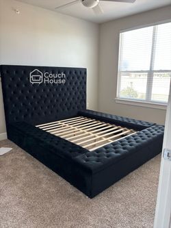 Brand New Black Velvet Platform Bed King/Queen Delivery Available 🚚