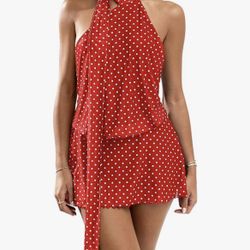 New Very Sexy Solely Hux Red Polka Dot Dress Women’s Extra Small