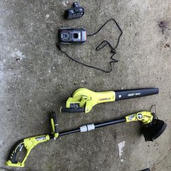 Ryobi Blower,Weed Eater,Battery and Charger