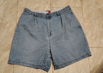 Tommy Hilfiger Vintage Pleated Jean Shorts Men's Size 38 High Rise Denim