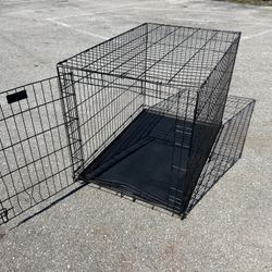 42x28x30in Extra Large Black Metal Single Door Dog Pet Animal Cage Containment Crate! Great for dogs 71-90lbs!