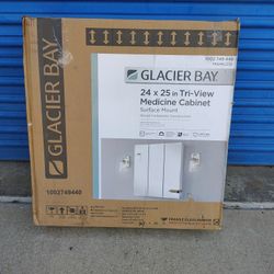 Medicine Cabinet 24 X 25 Inch Tri View Surface Mount