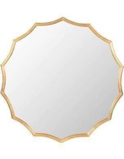 New 40-Inch Round Sunburst Wall Mirror with Lustrous Gold Frame, Versatile Wall Decor