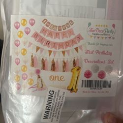 One Year Old Girl Birthday Party Kit Decor