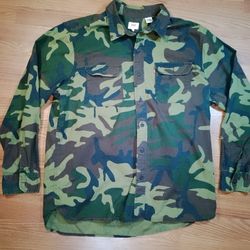 Levi’s Camo Button Up Shirt Men’s XL Military Utility