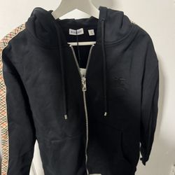 Burberry black zip-up hoodie