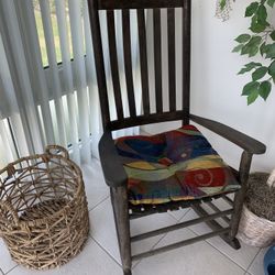 Beautiful Wood Rocking Chair With Cushion