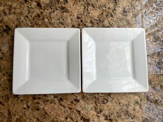 Set of 2 BIA Cordon Bleu 7.25" Square White Porcelain Plates