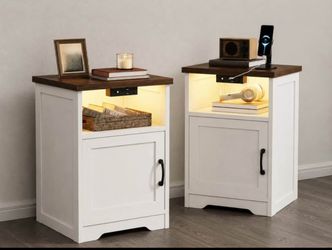 Luxury White Nightstands Set of 2 ✨