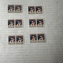 1919 American Red Cross Set Of 12 Mint No Hinge Stamps 