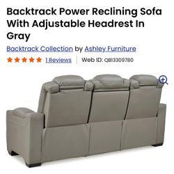 New In Box Leather Power Recliner Sofa