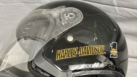 Vintage Harley-Davidson Open Face Motorcycle Helmet SNELL DOT Black   Sz Small