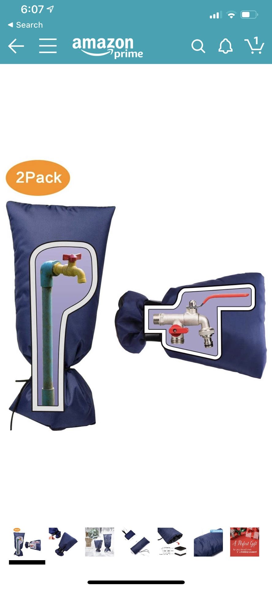 Outdoor Faucet Covers for Winter - 2 Padded Faucet Sock Small and Large for Cold Weather and Waterproof Freeze Protection - 19.6x7.8 & 5.5x7.0 inches