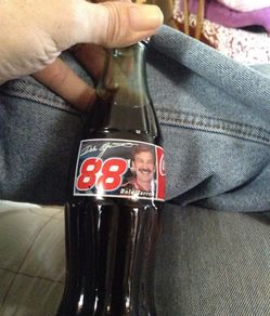 6 full bottles of Dale Jarrett race car driver of Coca Cola Collectable