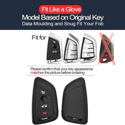 2pcs Compatible with BMW 1 2 3 4 5 6 7 8 Series X1 X2 X3 X4 X5 X6 X7 i4 Z4 M5 M6 M7 M8 GT3 GT5 Key Fob Cover Case Key Chain Protector Keyless Remote H