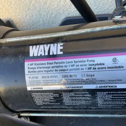 Wayne 1hp Stainless Steel Portable Lawn Sprinkler Pump