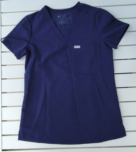 Figs Catarina One-Pocket Scrub Top Women's Size XXS Style # FW1000 PO # 1602 Navy blue