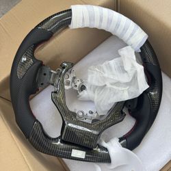 Real carbon fiber for Lexus steering wheel Red stripe Carbon fiber Y trim button cover Black perforated Red stitching Sports style carbon fiber patch 