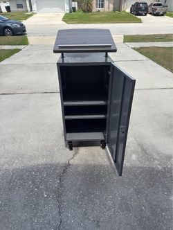 Rolling Locking Storage Cabinet with Key – Portable Utility Cabinet