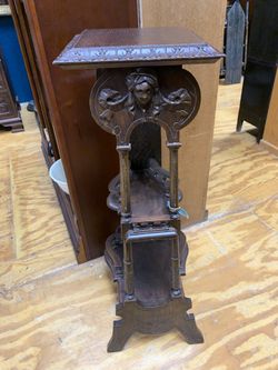 Antique Wood Carved 3 Tiered Shelf 