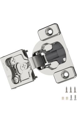 Furniware 50 Pieces 1/4" Small Overlay Concealed Face Frame Hinges, 105° Open Angle 4 Level Soft Close Screw On Compact Cabinet Hinge,for Face Frame D