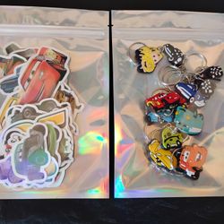 Cars Keychains and Stickers New