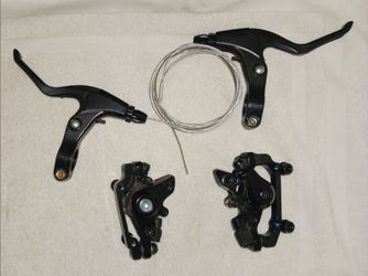 Stopping Power- MECHANICAL DISC BRAKE SET — LEVERS, MOUNTS & NEW CABLES —