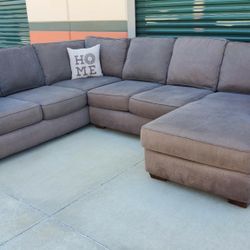 Three Piece Grey Sectional Couch 