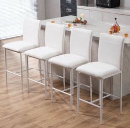 SET of 4 White Stools