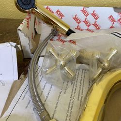 KWC Dorado Kitchen Pullout Polished Brass