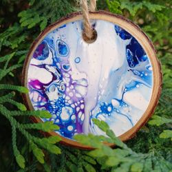 Hanging Wooden Pour Painted Ornament Decor