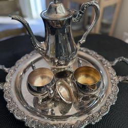 Huge 19” Oneida-Wallace Grande Baroque Silverplate Coffee Service – Freshly Polished!