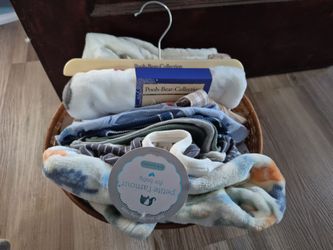 Small baby boy gift basket