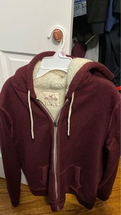 Sherpa Linen Hollister Zip Up Hoodie