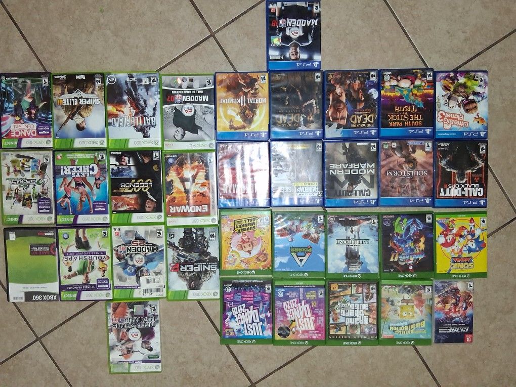 Xbox One, Ps4 And Xbox 360 Games..